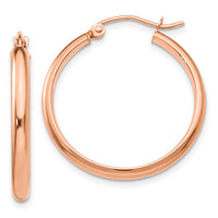 14k Rose Gold Hoop Earrings-TF570