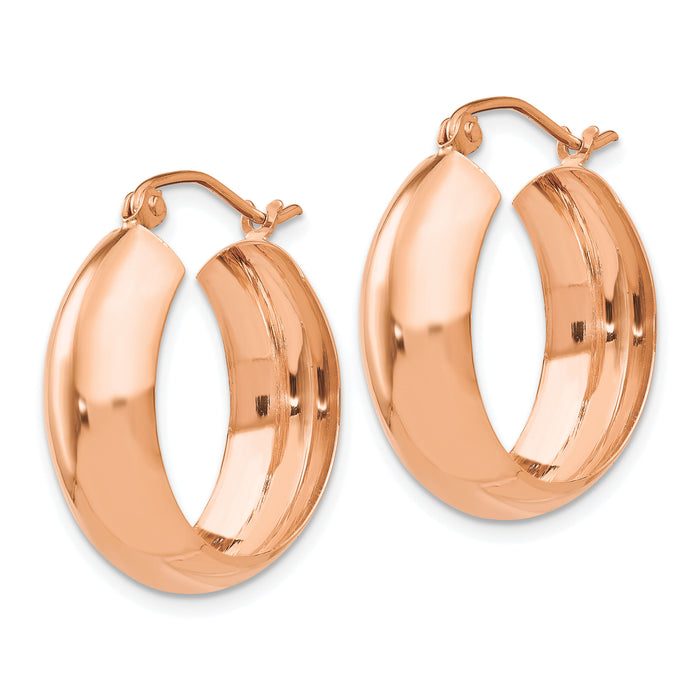 14k Rose Gold Hoop Earrings-TF571