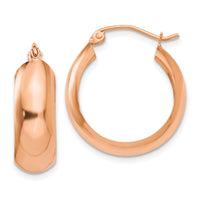 14k Rose Gold Hoop Earrings-TF571