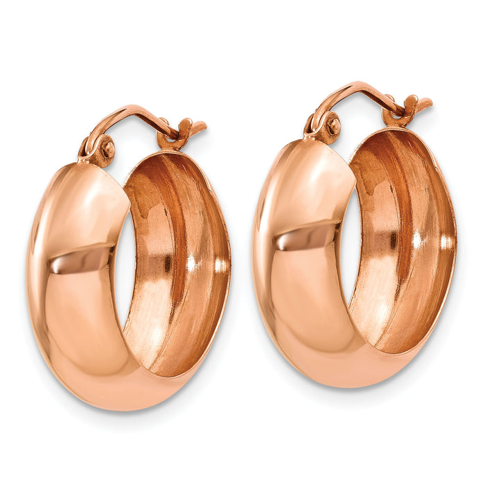 14k Rose Gold Hoop Earrings-TF572