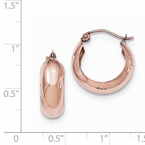 14k Rose Gold Hoop Earrings-TF572