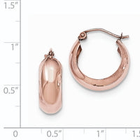 14k Rose Gold Hoop Earrings-TF572