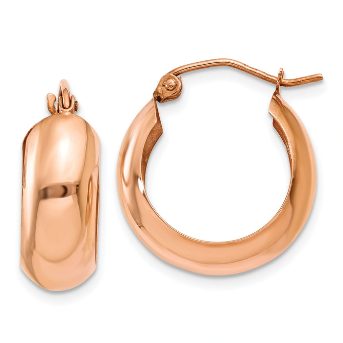 14k Rose Gold Hoop Earrings-TF572