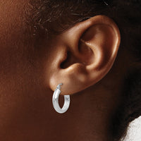 14k White Gold Hoop Earrings-TF573