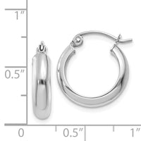 14k White Gold Hoop Earrings-TF573
