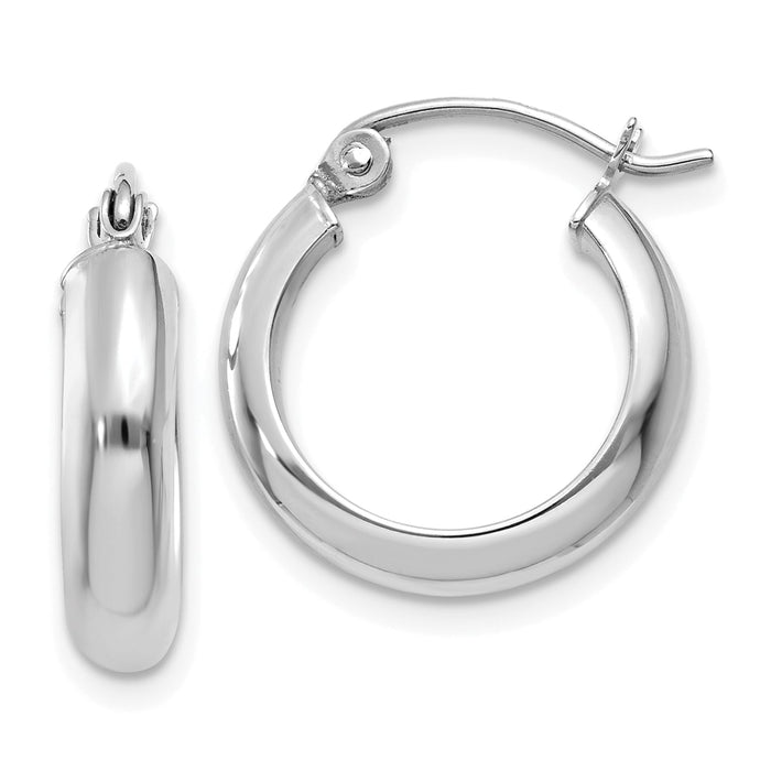 14k White Gold Hoop Earrings-TF573