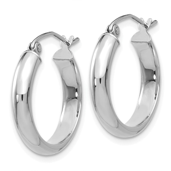 14k White Gold Hoop Earrings-TF574