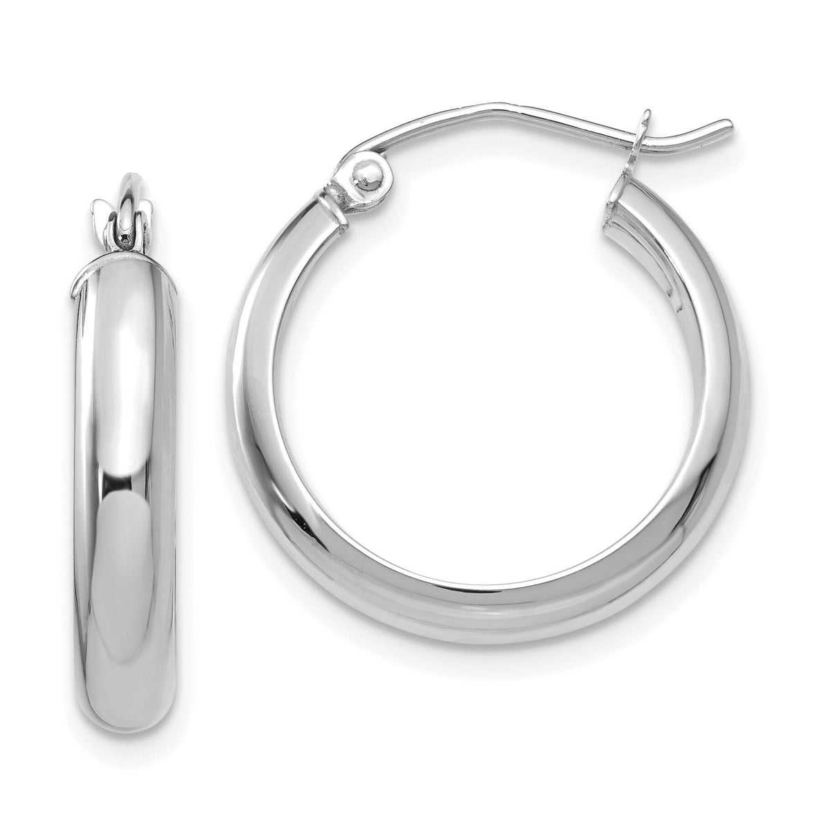 14k White Gold Hoop Earrings-TF574