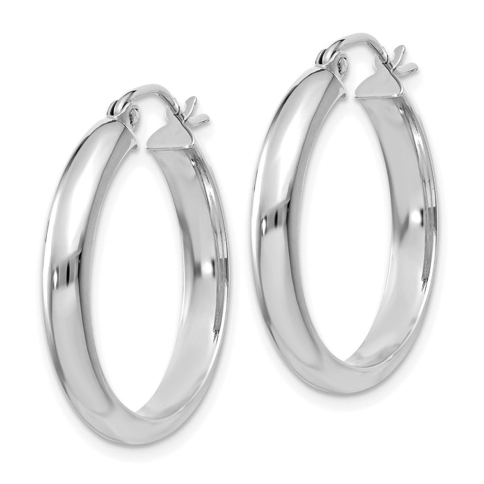 14k White Gold Hoop Earrings-TF575