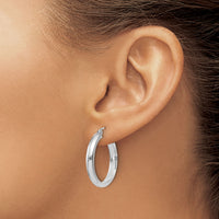 14k White Gold Hoop Earrings-TF575