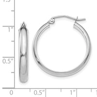 14k White Gold Hoop Earrings-TF575
