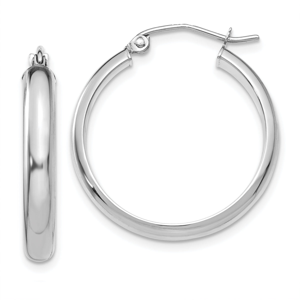 14k White Gold Hoop Earrings-TF575