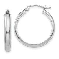14k White Gold Hoop Earrings-TF575