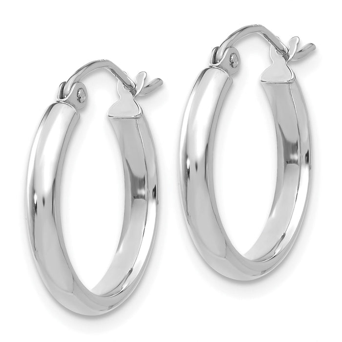 14k White Gold Hoop Earrings-TF577