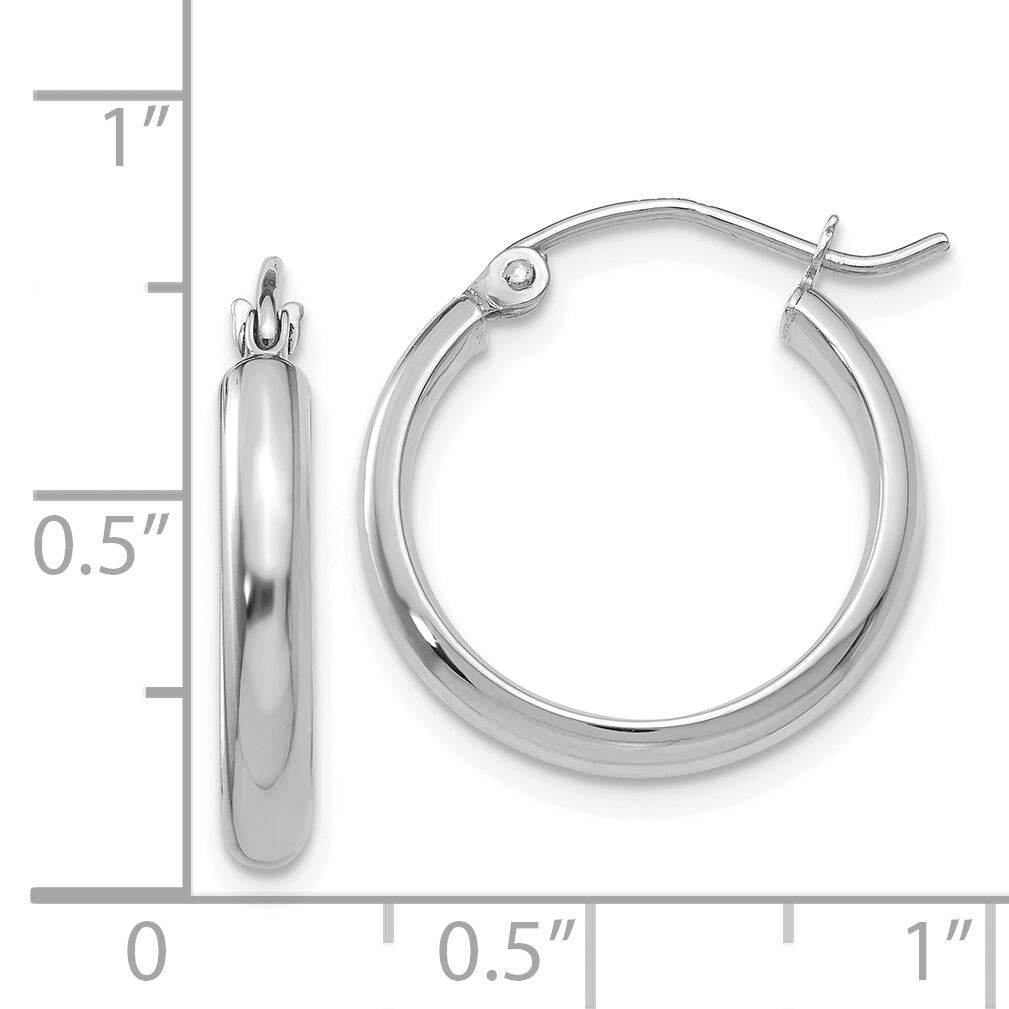 14k White Gold Hoop Earrings-TF577