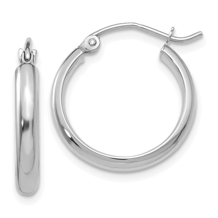 14k White Gold Hoop Earrings-TF577