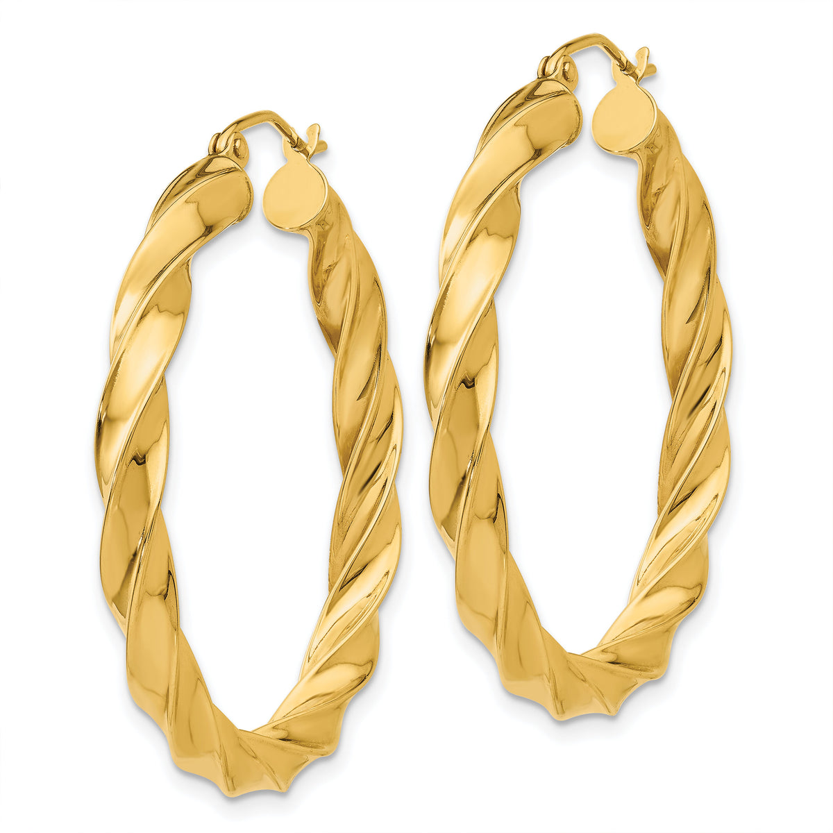 14k Light Twisted Hoop Earrings-TF589