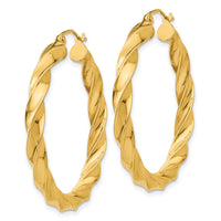 14k Light Twisted Hoop Earrings-TF589