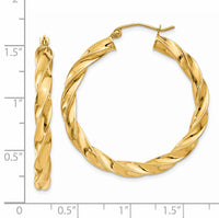 14k Light Twisted Hoop Earrings-TF589