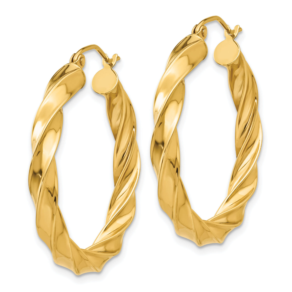 14k Light Twisted Hoop Earrings-TF590