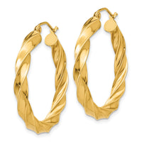 14k Light Twisted Hoop Earrings-TF590