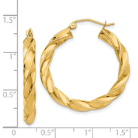 14k Light Twisted Hoop Earrings-TF590