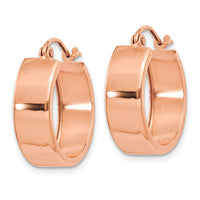 14k Rose Gold Polished Hoop Earrings-TF616