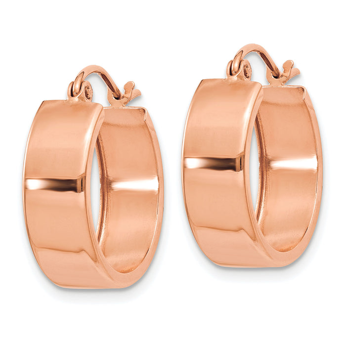 14k Rose Gold Polished Hoop Earrings-TF616