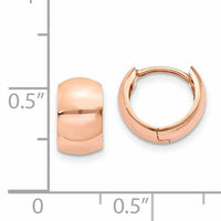 14k Rose Gold Round Hinged Hoop Earrings-TF760