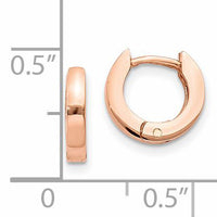 14k Rose Gold Round Hinged Hoop Earrings-TF762