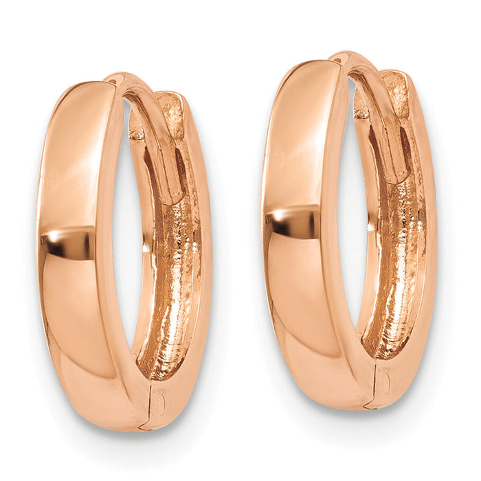 14k Rose Gold 1.8mm Round Hinged Hoop Earrings-TF763