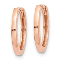14k Rose Gold Round Hinged Hoop Earrings-TF764