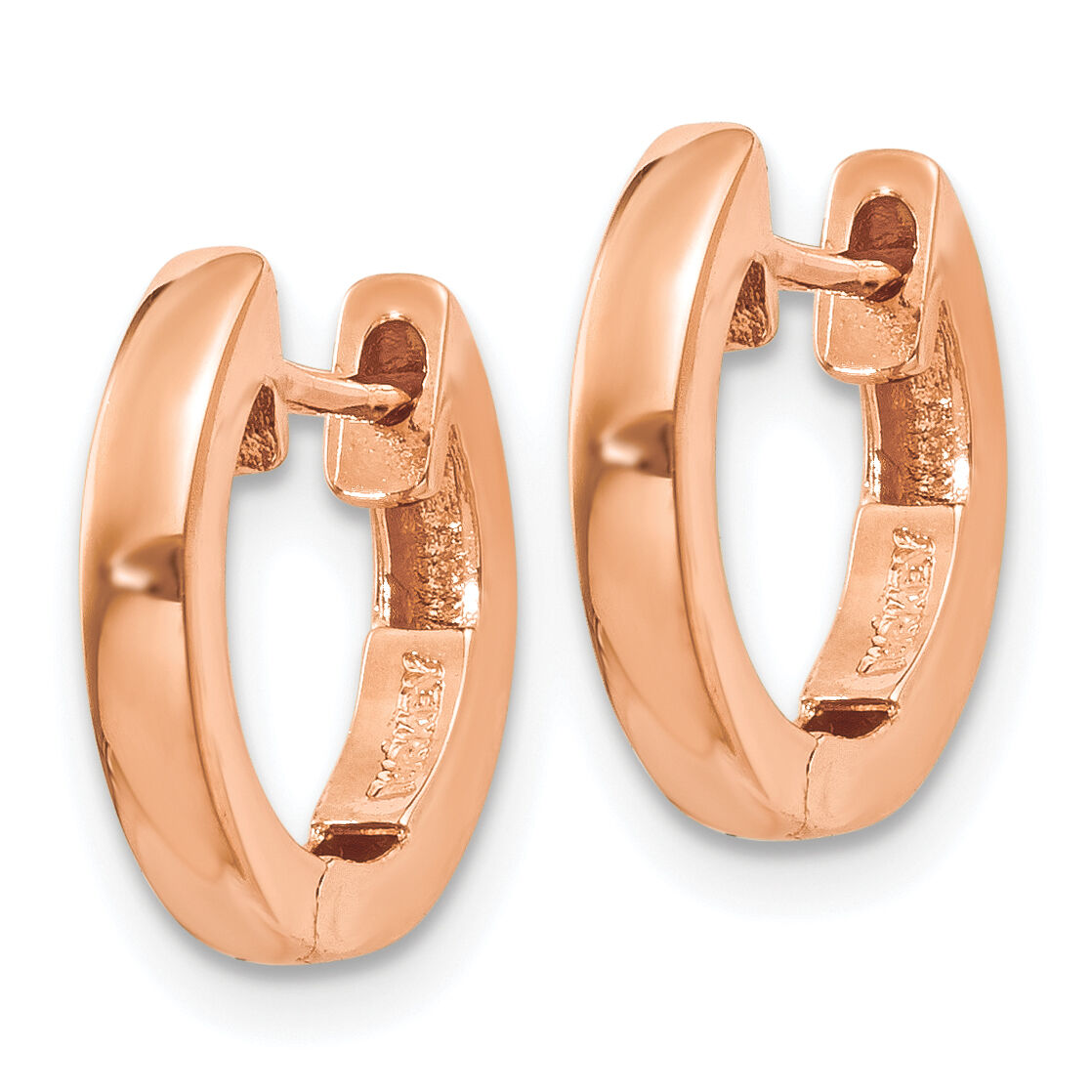 14K Rose Gold Hinged Hoop Earrings-TF765