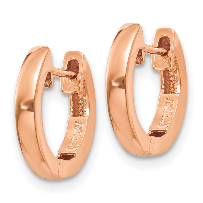 14K Rose Gold Hinged Hoop Earrings-TF765