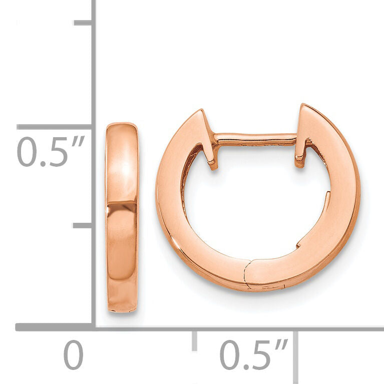 14K Rose Gold Hinged Hoop Earrings-TF765