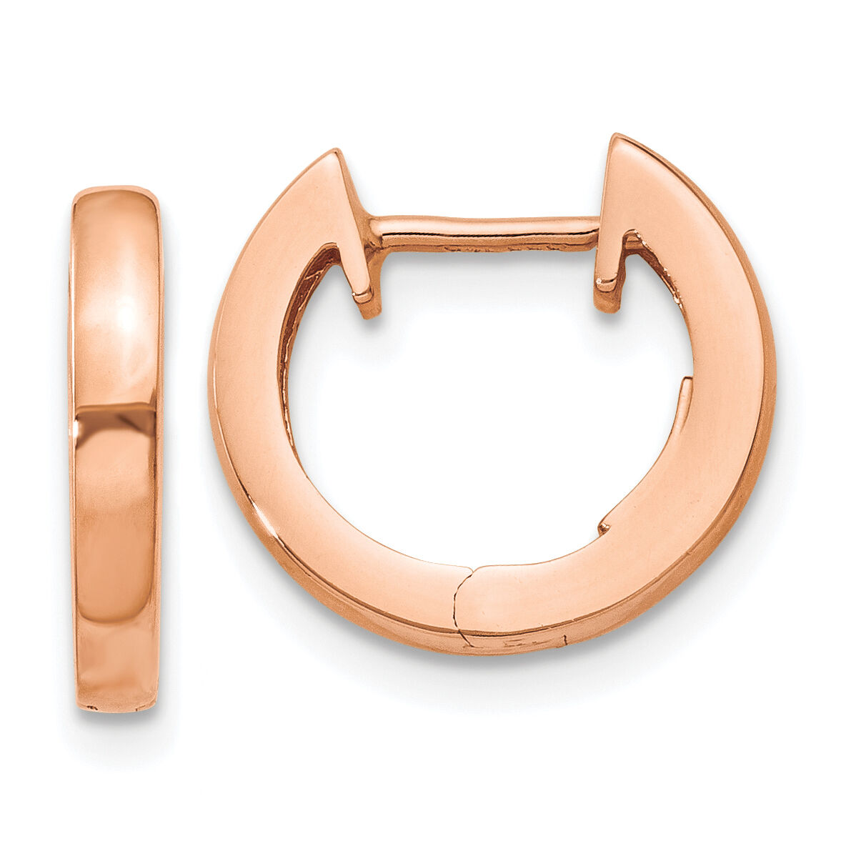 14K Rose Gold Hinged Hoop Earrings-TF765