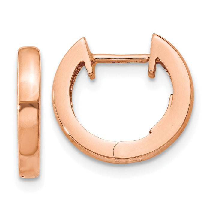 14K Rose Gold Hinged Hoop Earrings-TF765