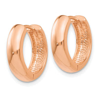 14k Rose Gold Round Hinged Hoop Earrings-TF767