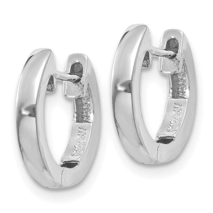 14K White Gold Hinged Hoop Earrings-TF768