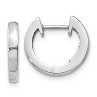14K White Gold Hinged Hoop Earrings-TF768