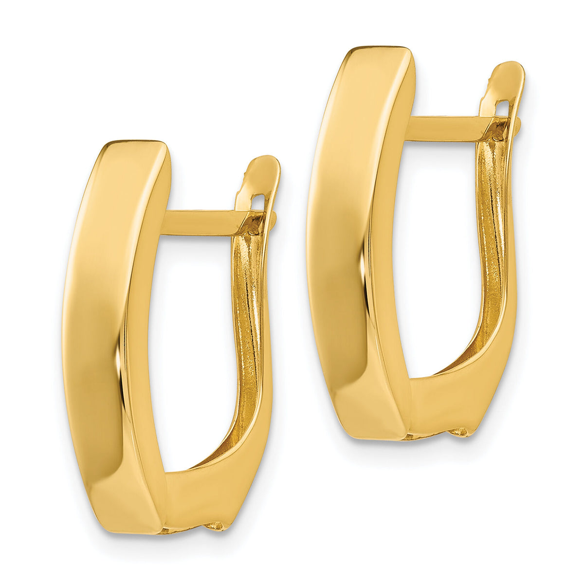 14K Gold Polished Hinged Post Earrings-TF769