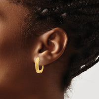14K Gold Polished Hinged Post Earrings-TF769
