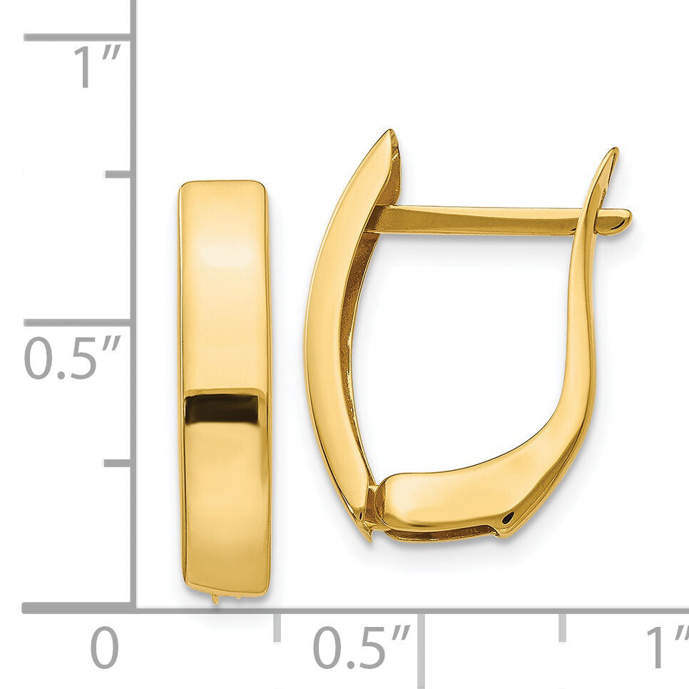 14K Gold Polished Hinged Post Earrings-TF769