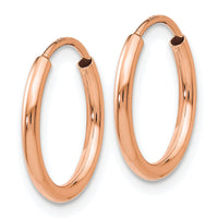 14k Rose Gold 1.50mm Polished Endless Tube Hoop Earrings-TF781