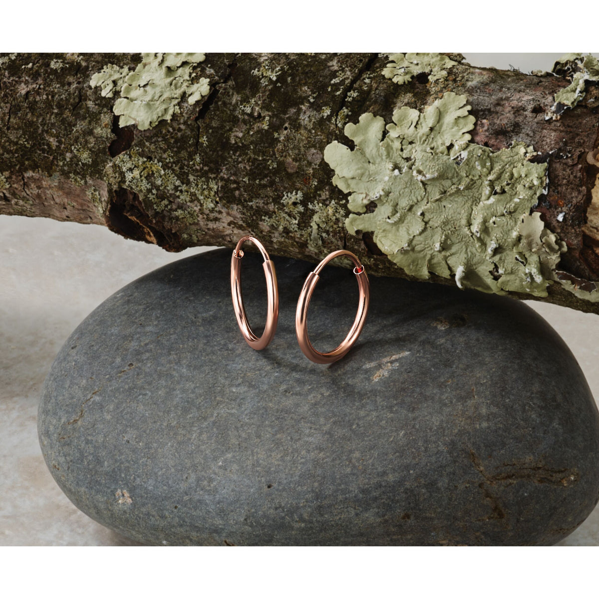 14k Rose Gold 1.50mm Polished Endless Tube Hoop Earrings-TF781