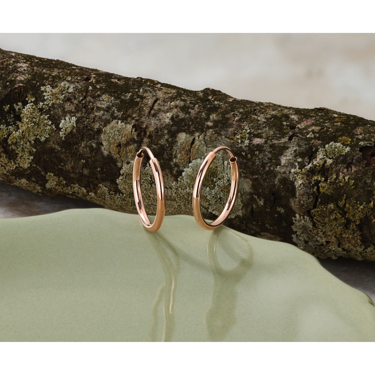 14k Rose Gold 1.50mm Polished Endless Tube Hoop Earrings-TF782