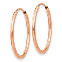 14k Rose Gold 1.50mm Polished Endless Tube Hoop Earrings-TF784