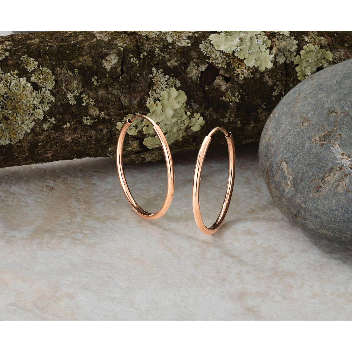 14k Rose Gold 1.50mm Polished Endless Tube Hoop Earrings-TF784