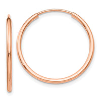14k Rose Gold 1.50mm Polished Endless Tube Hoop Earrings-TF784