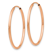 14k Rose Gold 1.50mm Polished Endless Tube Hoop Earrings-TF785